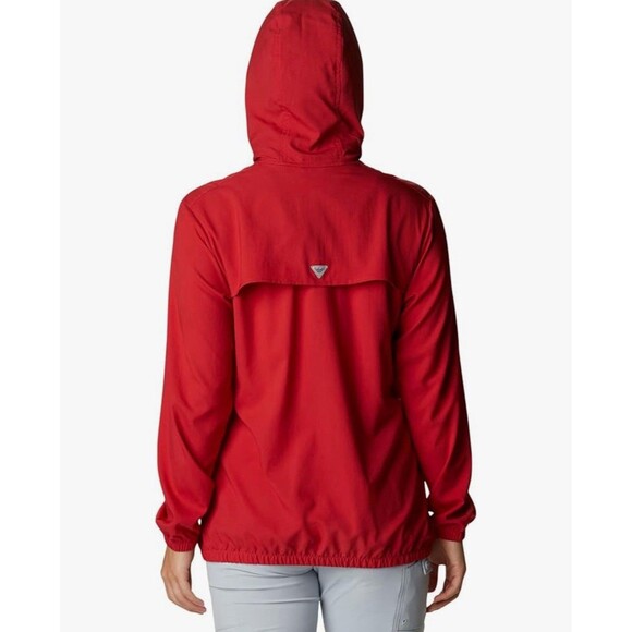 NEW Columbia Womens XL Tamiami Ohio State OSU Windbreaker Hoodie Jacket Red - Picture 3 of 10